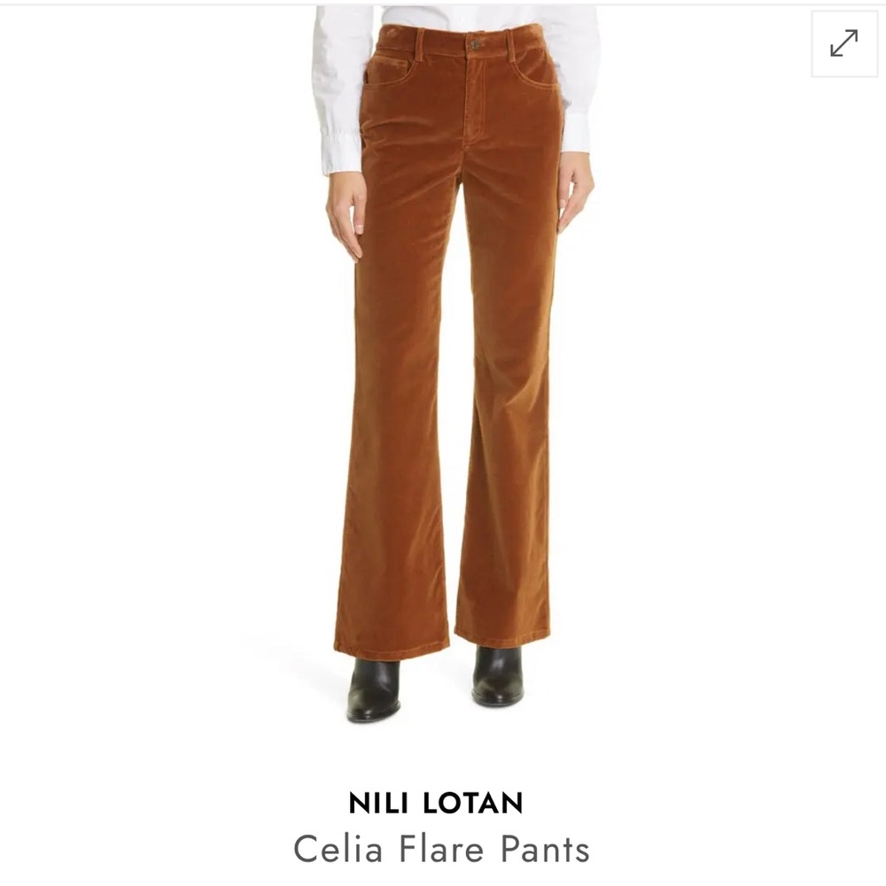 Nili Lotan Celia Flare Pants in Rich Tan